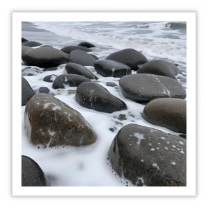 Beach Rocks & Sea Foam Color Print