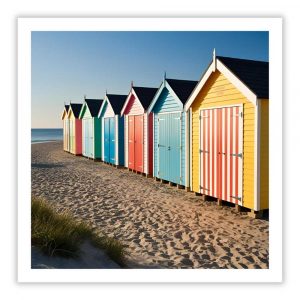 Beach Huts Colour Print