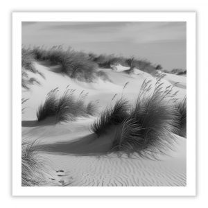 Breezy Dunes Black & White Square Print